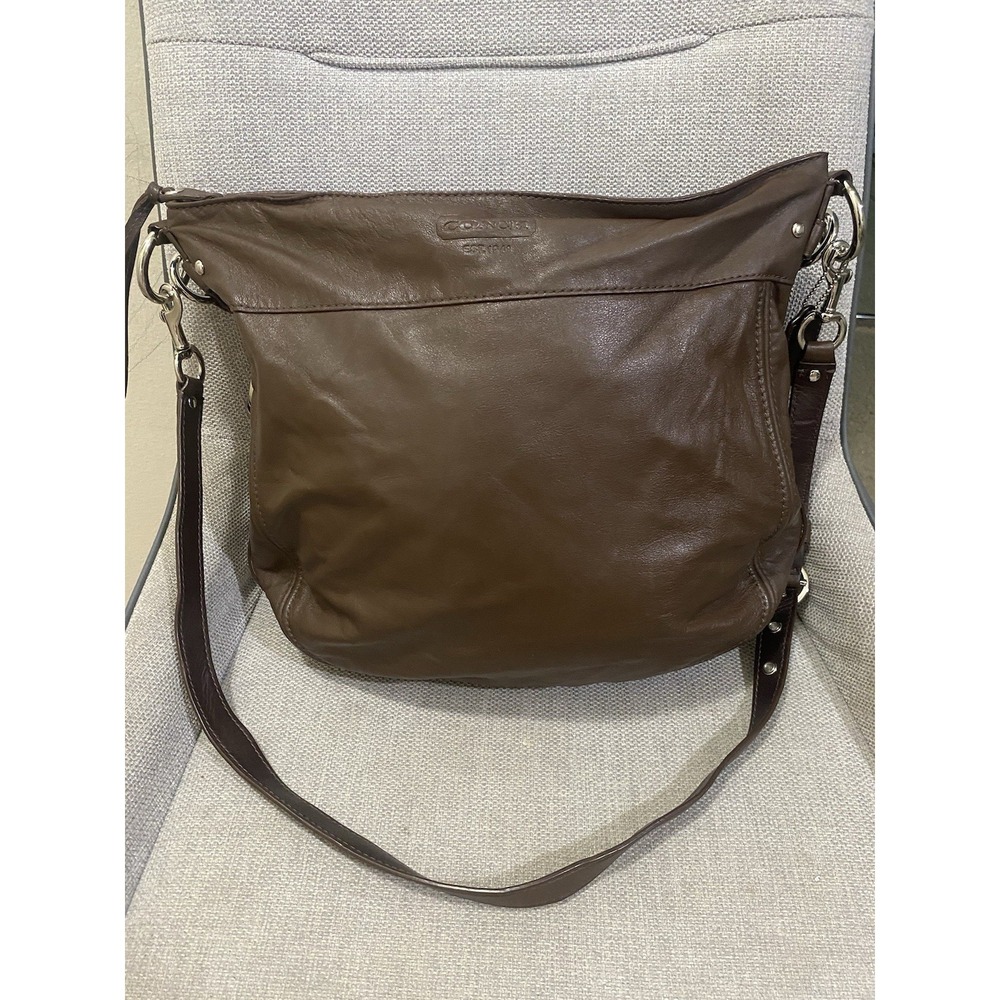 Coach E1032-F14706 Zoe Brown Large Hobo Triple Straps Purse